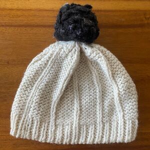 Cintelli E Galluzzi Cozy Knit Beanie with Black Pom Pom